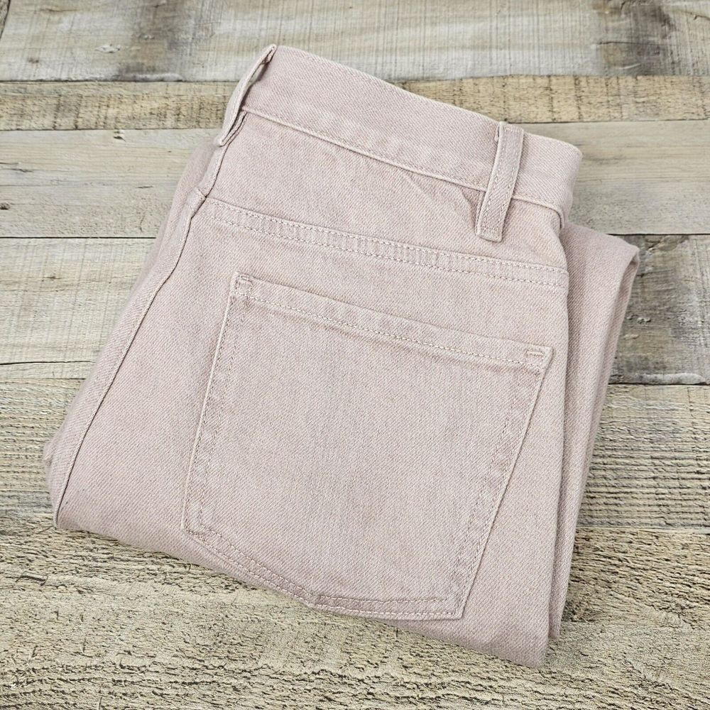 Theory Jeans Size 26 Women Treeca Dyed Blush Pink Mid-Rise Wide Leg Crop‎ Denim